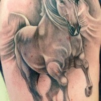 Galloping horse tattoo on arm