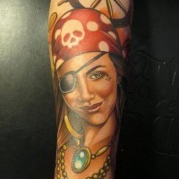Girl pirate with an eye patch by sam clark