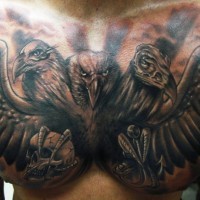 Gros oiseau le tatouage par hatefulss