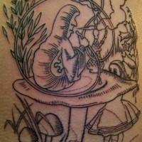 Tatuaje  de tema no pintado de Alicia en el país de las Maravillas