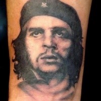 Homemade style colored wrist tattoo of Che Guevara portrait