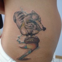 Ice age squirrel tattoo for women