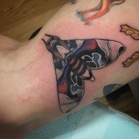 Impressive looking biceps tattoo of spectacular looking butterfly