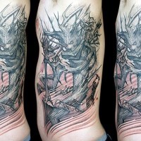 Tatuaje de  árboles Ent  en el costado
