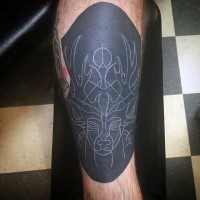 Interesting little white ink deer tattoo on arm