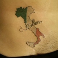 Italian pride tattoo on waist