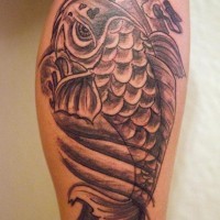 Koi fish tattoo on leg