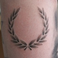 Laurel wreath nice detailed tattoo in pale ink