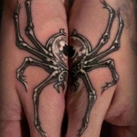 Little colored hands tattoo of divided spider
