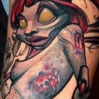 Tatuaje  de chica zombi fea