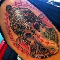 Lovely indian ganesha head  tattoo by Kevin Powell