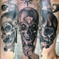 magnifico 3D cranio tatuaggio su braccio