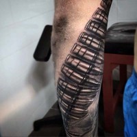 Magnificent very realistic 3D bullets tattoo on arm