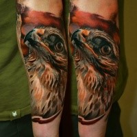 Marvelous very detailed arm tattoo of lifelike eagle