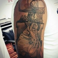 Michael Jordan Thema Tattoo an der Schulter mit Schriftzug