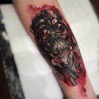 New school style colored creepy Darth Vader's skull