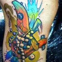 New school style colored tattoo of tribal totem