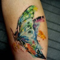 Tatuaje en el brazo, mariposa abigarrada