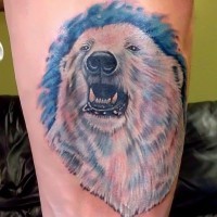 Tatuaje de oso polar en brillo colorido