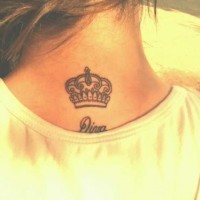 Nice crown on upper back tattoo