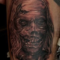 Nice zombie tattoo by graynd