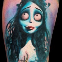 Tatuaggio colorato Emily, la sposa cadavere