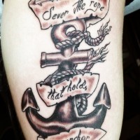 Old school anchor tattoo on arm