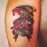 Old school grim reaper tattoo by Mario Desa