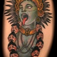 Old school style colored awesome looking Hinduism Goddess