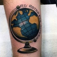 Old school style colored globe with lettering
