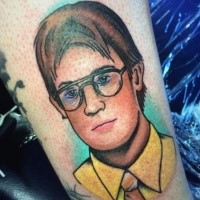 Old school style colored tattoo of man face