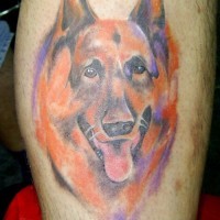 Orange german shepherd tattoo for boys