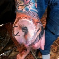 Owl  tattoo on hand