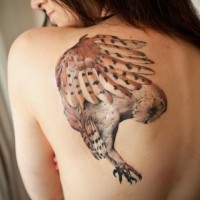 Owl hunting tattoo