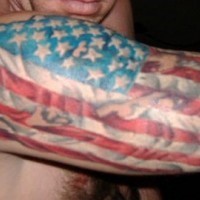 Patriotic american flag tattoo on arm