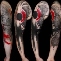 Photoshopstil farbiger Oberarm Tattoo der verschiedenen Verzierungen