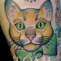 Portrait of a cat tattoo by Tomi Kuutsisto