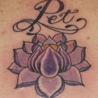 Purple lotus flower tattoo
