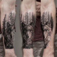 Unterarm mann wolf tattoo Tattoo Ideen
