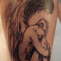 Trauriger weinender Engel Tattoo