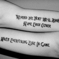 Sapid friendship quote tattoos on hands
