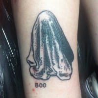 Scary ghost tattoo on arm for her