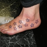 Simple girls stars foot tattoo idea