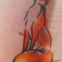 Tatuaje  de zorro grácil brillante en el costado