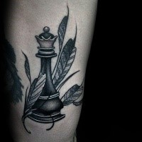 Simple homemade style arm tattoo of chess figure
