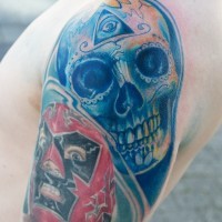 Crystal skull tattoo by graynd