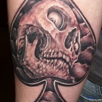 Skullhead in spade tattoo by natissimo