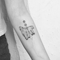 Small Black Ink Forearm Tattoo Of Bear Couple Tattooimages Biz