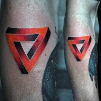 Small colored forearm tattoo of mystical symbol
