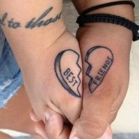 Small friendship tattoos puzzle heart
